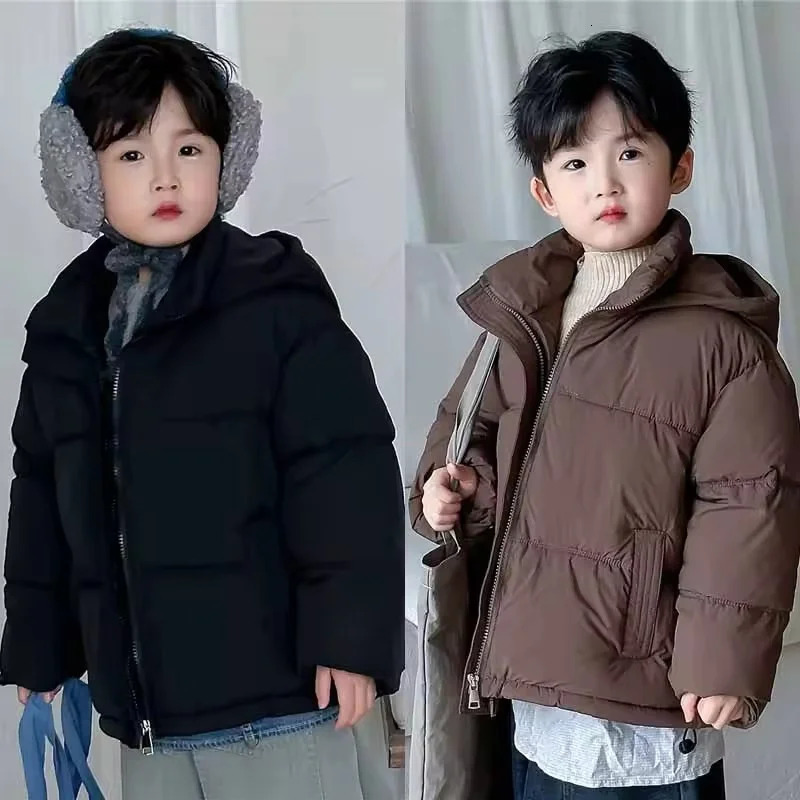 Children Down Cotton Jacket Winter Thick Warm Bread Coats Girls Boys Fashion Hooded Outerwear Kids Clothes 38 Years 261016