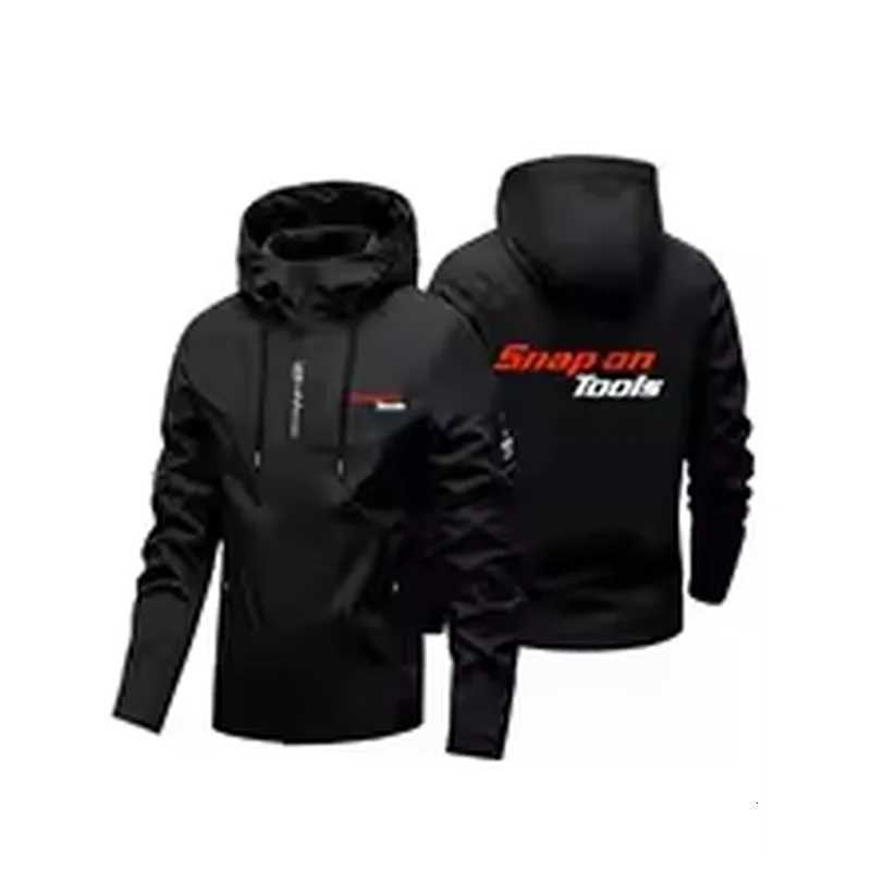 Outdoor Jackets Hoodies Bold Two-Tone Red White Text Graphic Print Men Hooded Windbreaker Lightweight Windproof Waterproof Zipper Ma OuterwearT26101