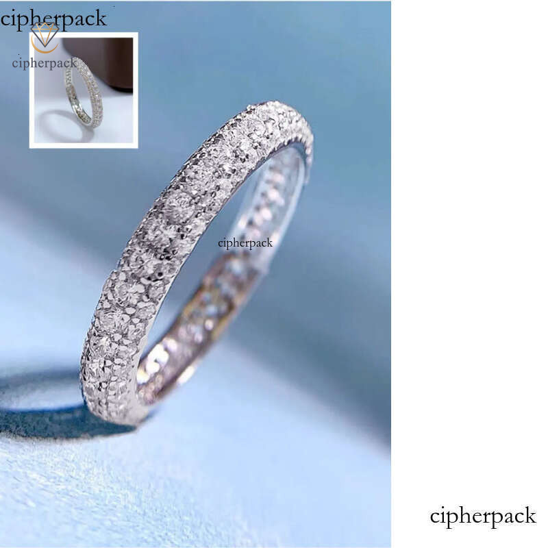 Eternity Micro Pave Moissanite Dia 100% Original sterling sier Wedding band Rings for Women Men Promise JewelryFashion Ring