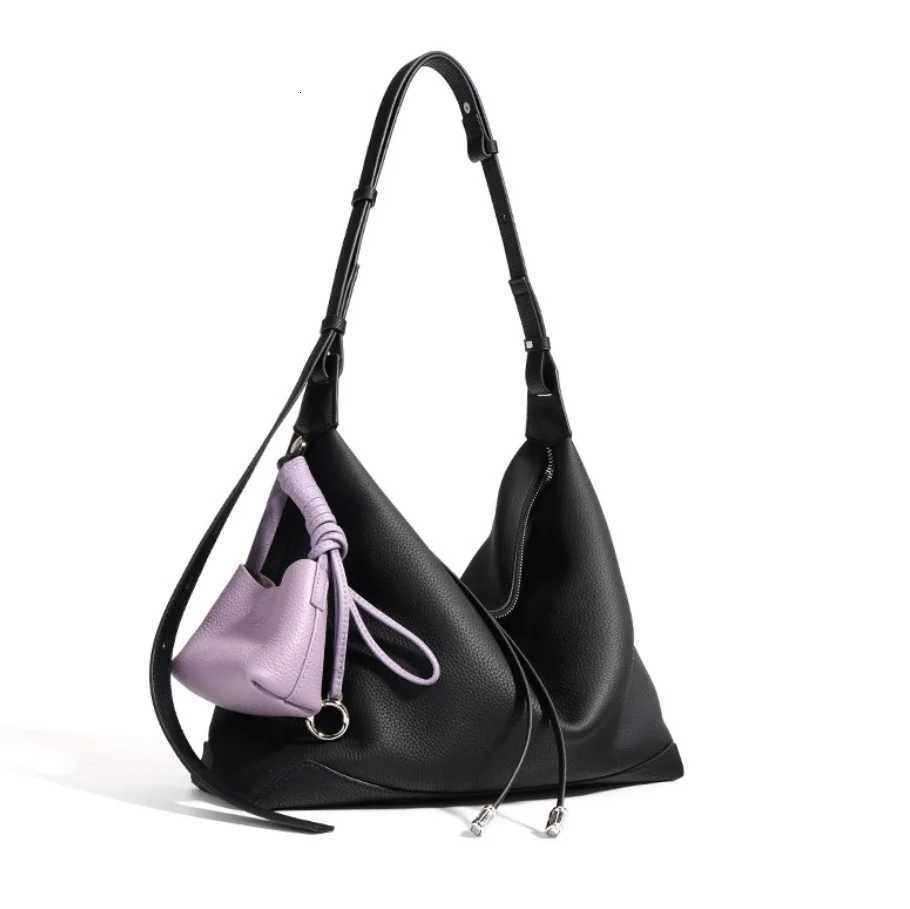 Cross Body Large-capacity Commuter Tote Handbag Hobo Half Moon Shoulder Bag Cowhide Genuine Office vintage Shopping Bag 2026 New Bag H261016