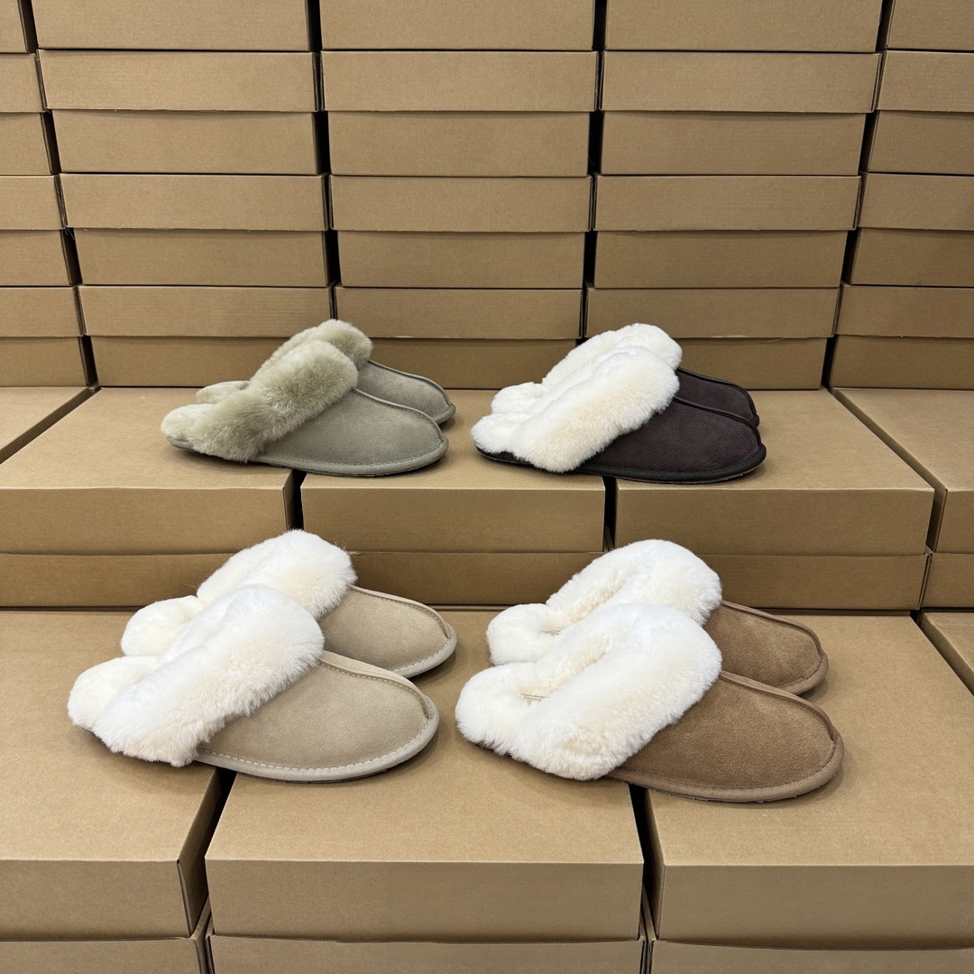 Pantoufles de neige chaudes doublées de polaire pour femmes avec de vraies chaussures d'hiver imperméables en fourrure de peau de mouton