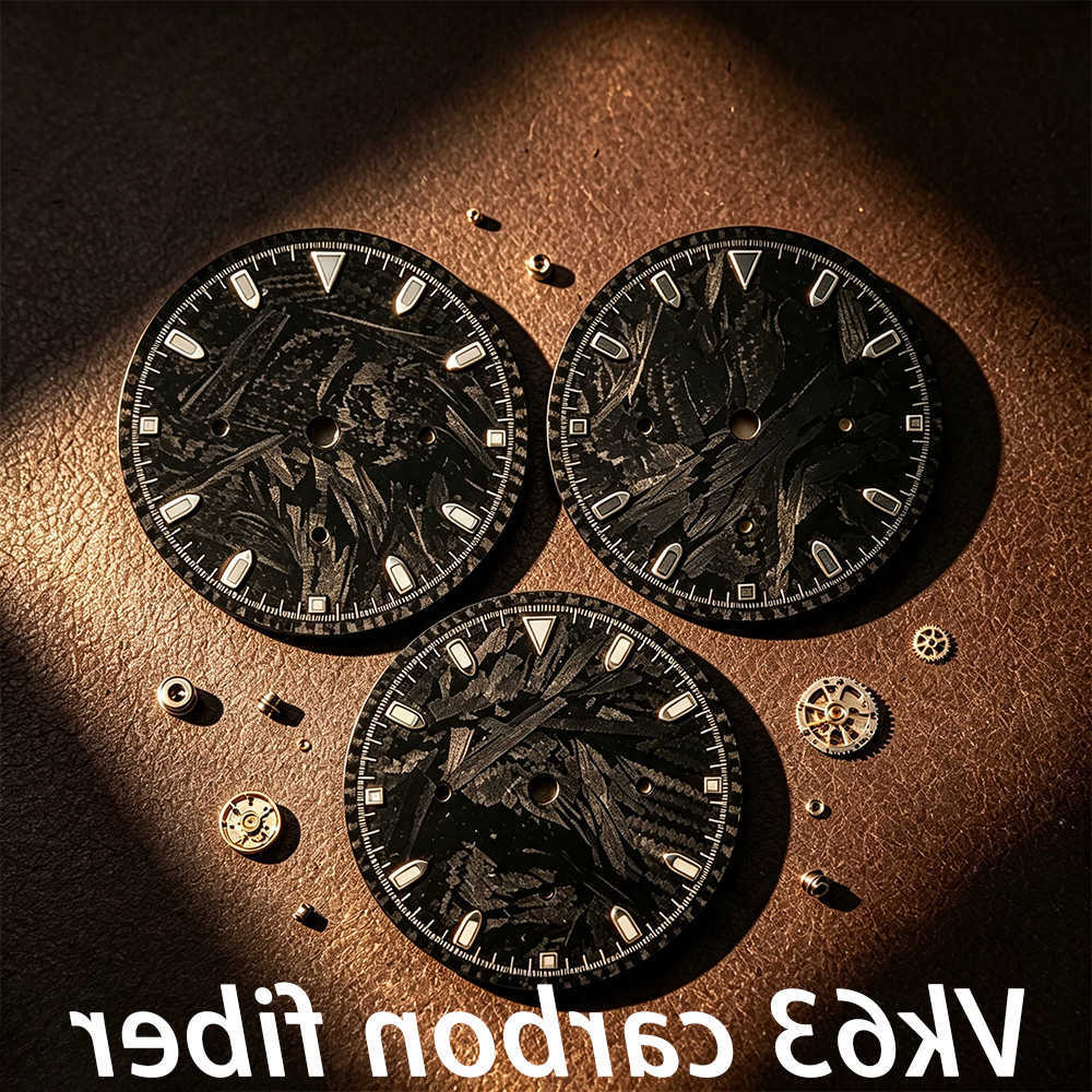 Fiber Carbon Dial For VK63 ment Luminous Marker Fe Wrist Mod Replement cessories Modified Parts S261016NL5M