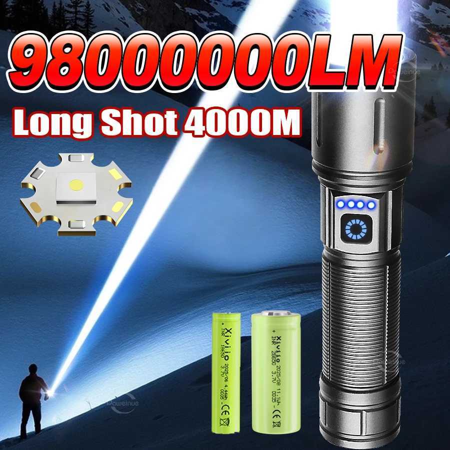 Flashlights 2026 NEW 98000000LM Ultra Bright D Flashlights Most Powerful Portab Lamp Rechargeab Torch Light Outdoor Cam LanternT261016