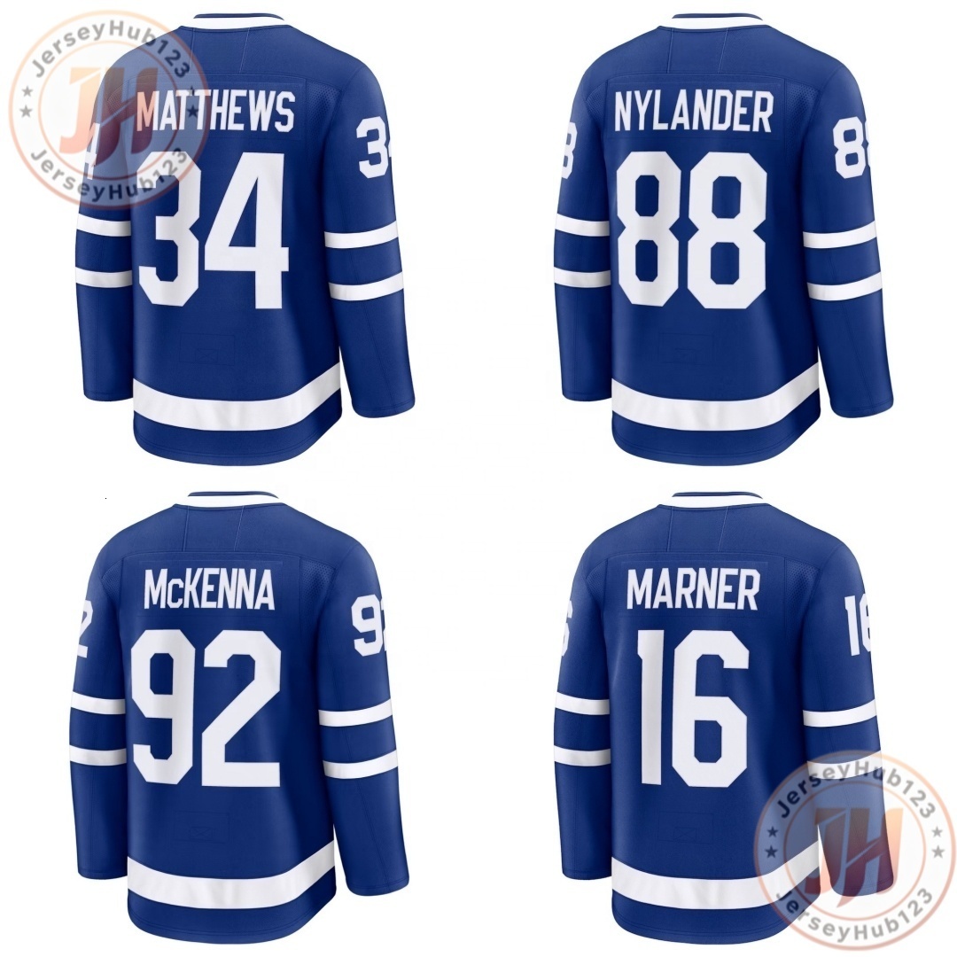92 Gavin McKenna #34 Auston Matthews #72 Sergei Bobrovsky Men's Stitched Ice Hockey Jersey Blue Wholesale Hockey Uniform