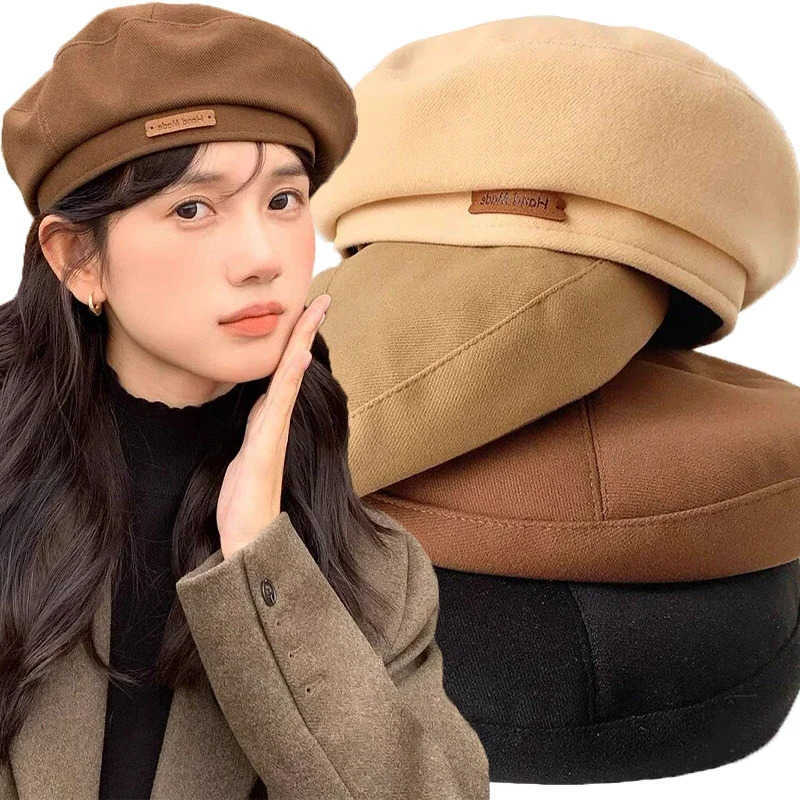 Winter Autumn Woolen Beret Women Retro British Painter Artist Caps Ladies Elegant Solid Color Panama Beret Hats Streetwear S261016CRGZ