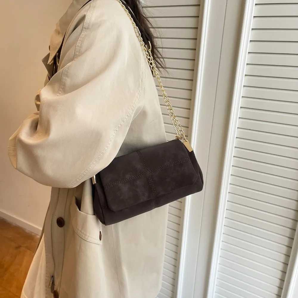 Shoulder Bags Fashion Suede Leather Shoulder Bag Large Capacity Chain Crossbody Bag Square Handbag Women X261016