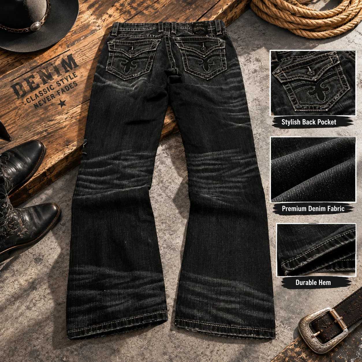 Men's Jeans Y2K black antique graphite jeans Gothic high street low waist slim fit pants oversized men women Micro Flare jeans streetwearT26101