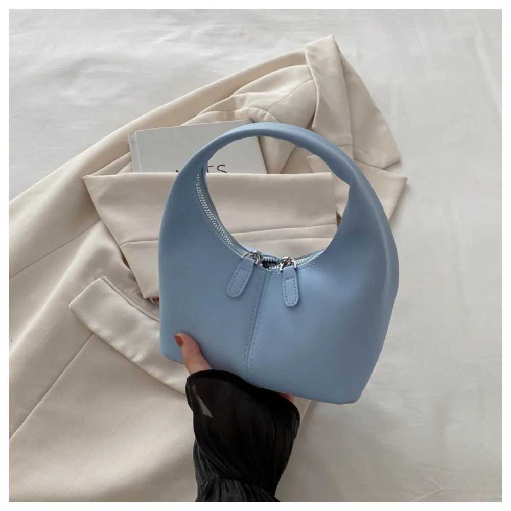 Fashion Pu Leather Handbag Candy Color Small Bag Underarm Bag Purse Fashionable Crescent Bag Mobile Phone Bag X261016