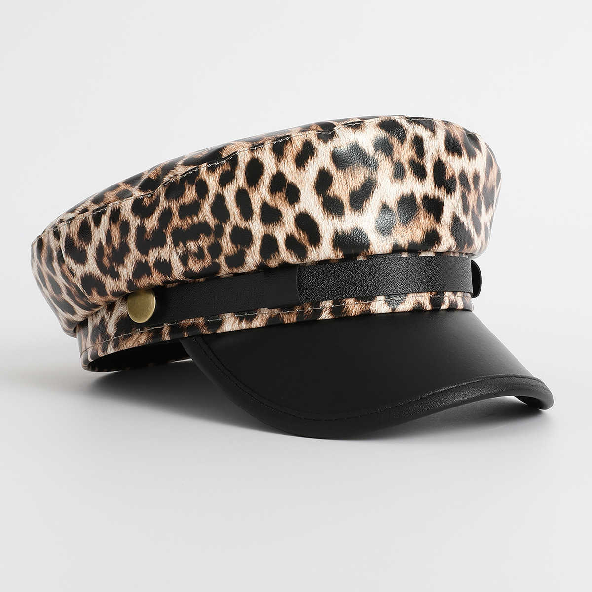 Leopard Vintage Print Berets for Women Fashion Y2K Flat Army Cap Sor Hat S261016NDK3