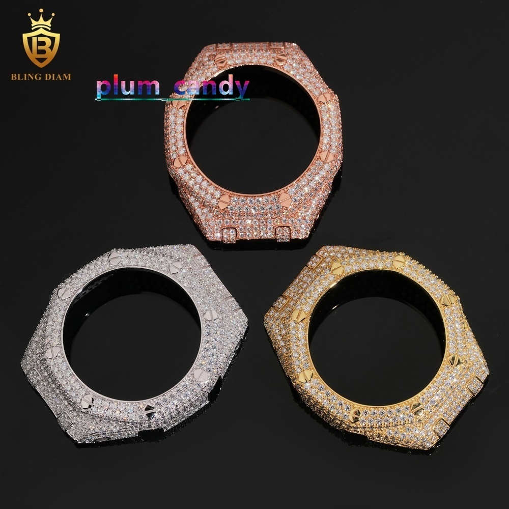 Wholesale GA2100 Watch Cases Bezel Accessories Parts Iced Out Gra Certificate Moissanite Copper Brass Moissanite