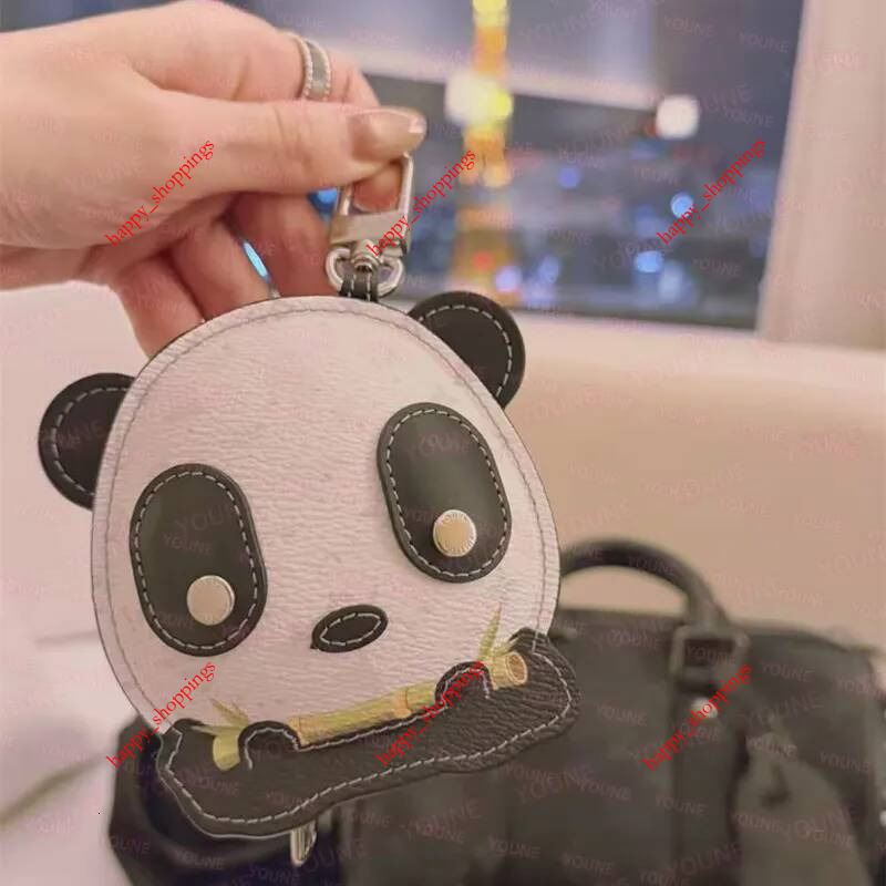 Luxury Panda Bag Charm Leather Mini Croissant bag Monogram canvas Keychains Wallet wireless earphone Keyring Designer Cute Hamburge Pizza Coin Purse