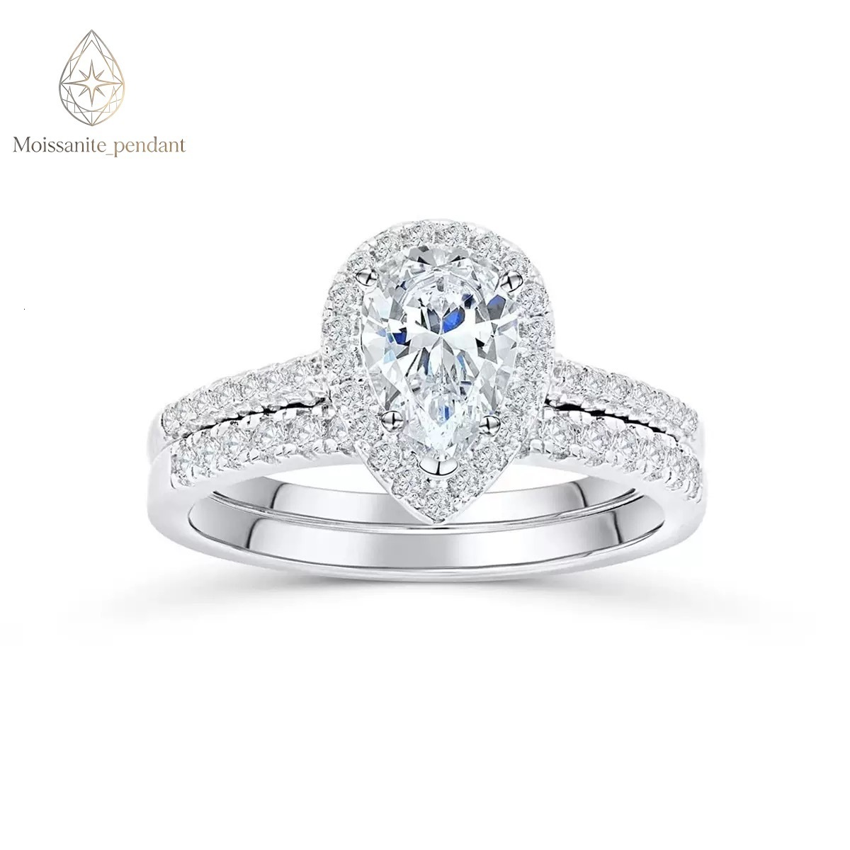 Peishang Custom 925 Sterling Silver Jewlery Geometric Full Eternity Marquise Cut Stackable Band Tennis Moissanite Ring Graceful