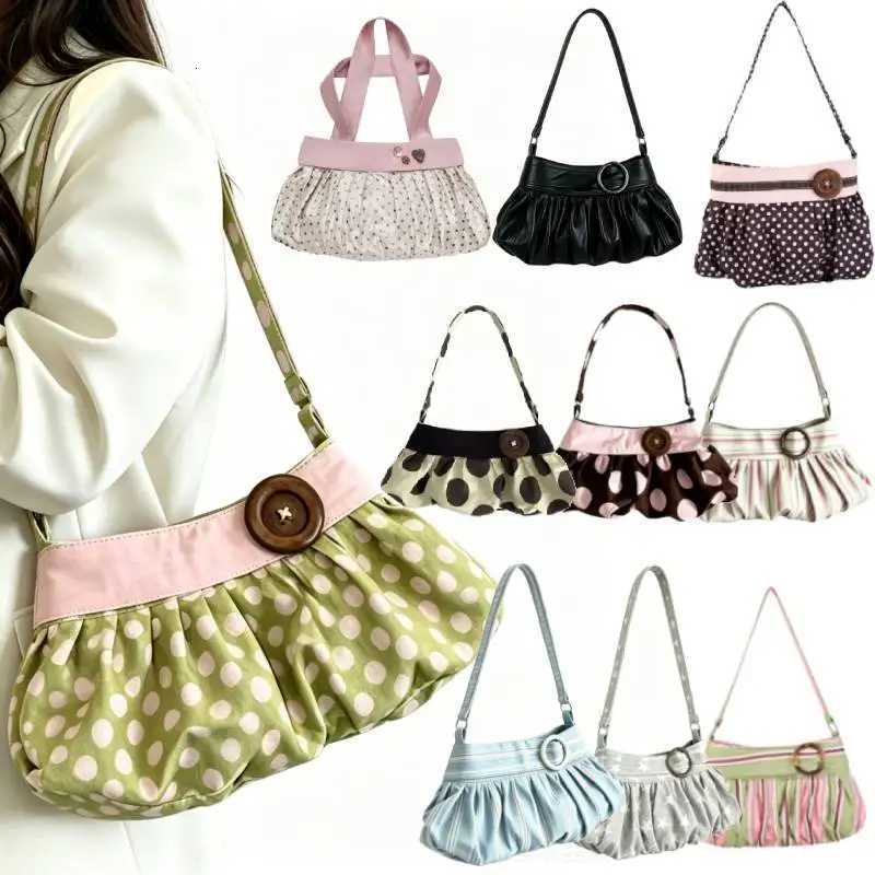 Evening Bags Pleated Vintage Tote Bag with Zipper for Women - Cute Big Capacity with Wooden Buttons Top Handle Bag for Work Travel H261016