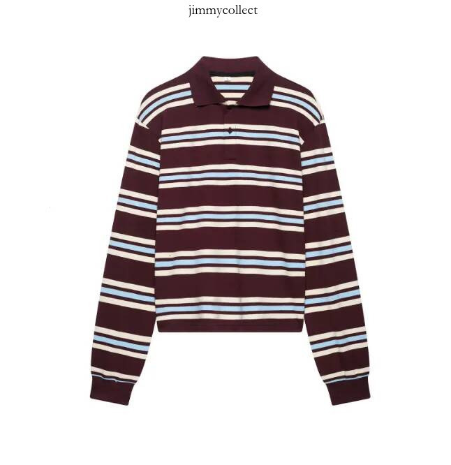 MM Jackets Fashion Stripe Womens T shirt Casual Long Sleeve Female All Match Polo Shirt Spring Ladies Loose Tops High Street ee4