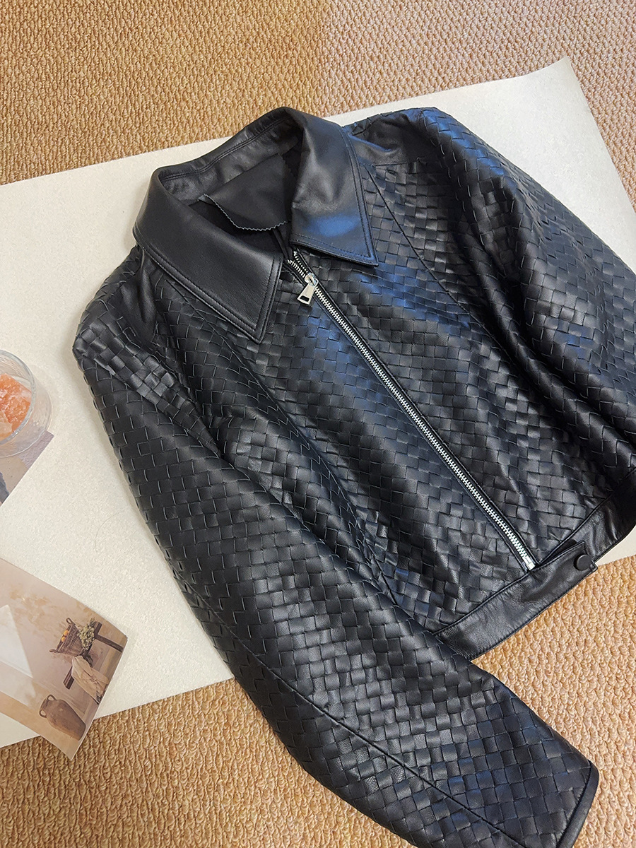 Designer 2026 Genuine Lambskin Jacket Luxury Women Autumn/winter New Collection, Handcrafted With A Lapel Collar Short Motorcycle-style Leather Jack