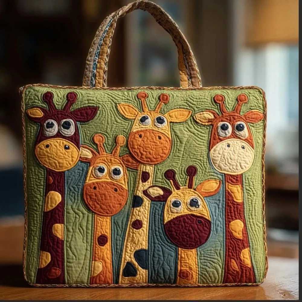 Evening Bags Portable Large Capacity Quilted Tote Bag Printed Pattern Soft Travel Handbag Lightweight Shopping Bag for Women Not 3D H261016