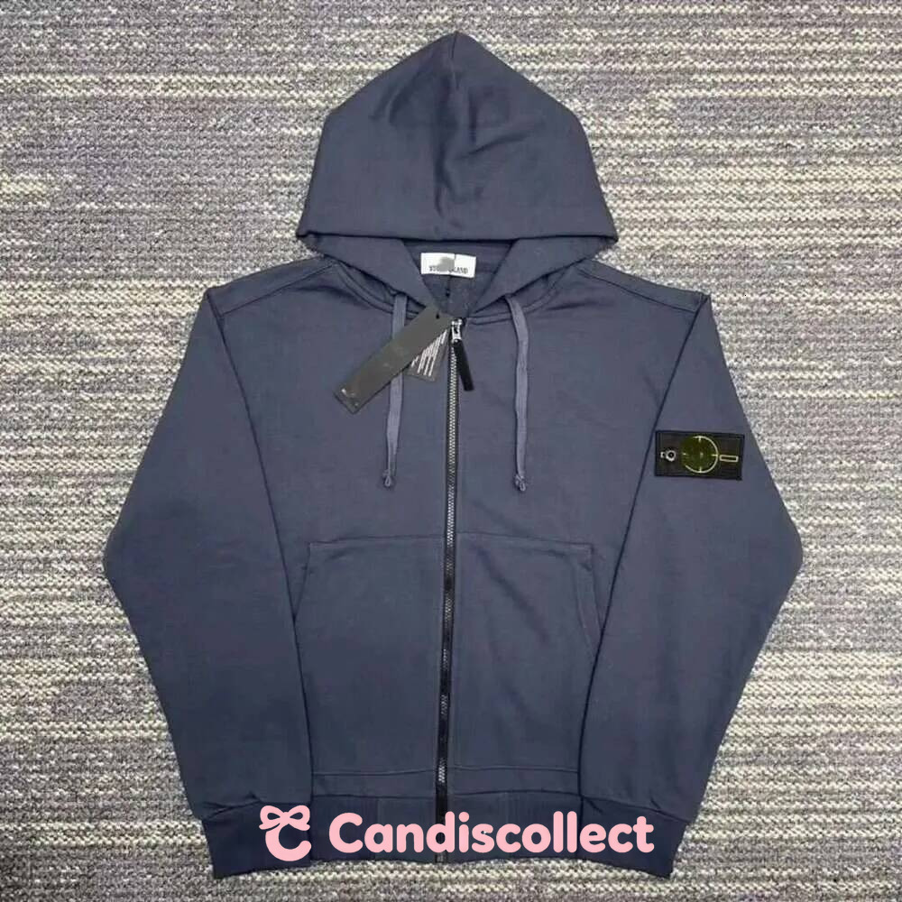 stone Cross Border Designer Clothing Stone Embroidered Unisex Solid Mens Color Casual Sports Hoodie Jacket Compass Sleeve Zipper Sweatshirt Technica