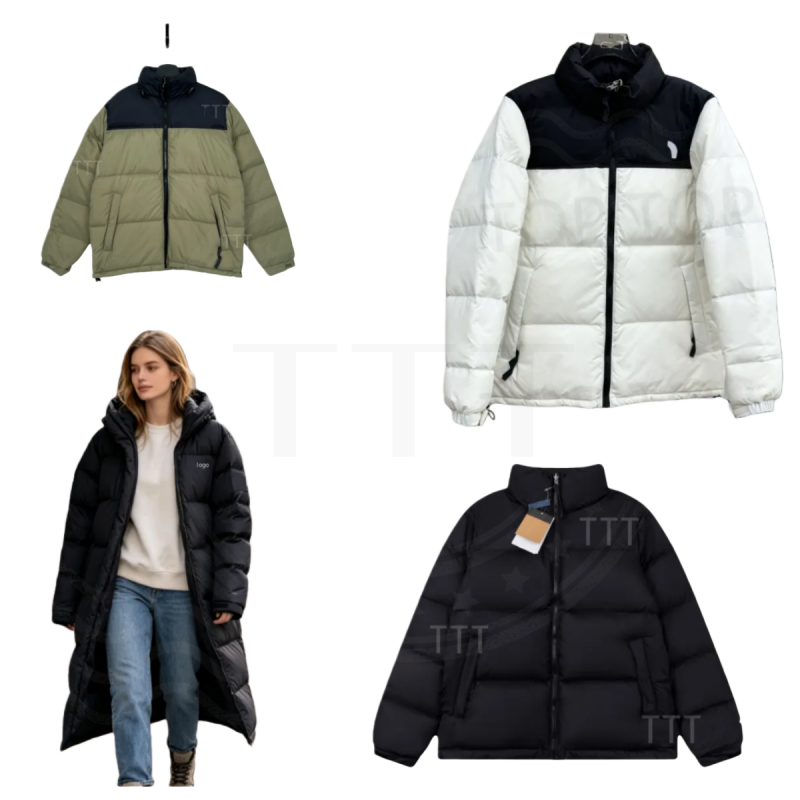Puffer Jacket Designer Color Block Winter Coat Men Women Warm Zip Up Stand Collar Couple Streetwear Outdoor Windproof Puffer Jacket XS-XXL