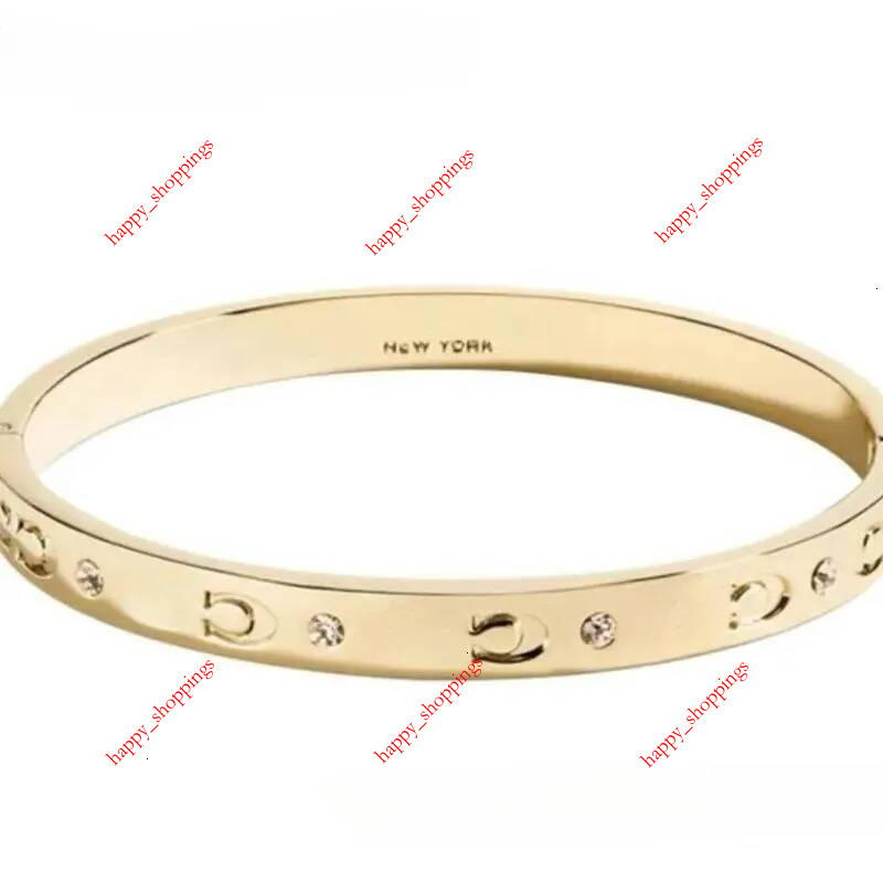 Coaccah Jewellery Designer For Woman Luxury Coac Letters Lover Couple Bangle Bracelet Unisex Retro Vintage Open Size Gold Silver Bangles Bracelets J