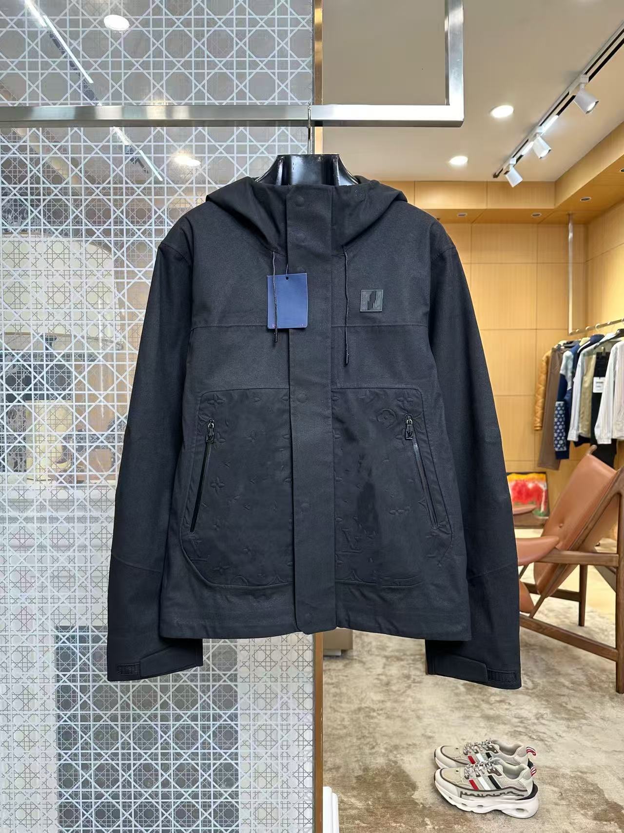 Designer Cross-Border European Style 2026 High-Quality Embossed Monogrammed Hooded Work Jacket bd7e