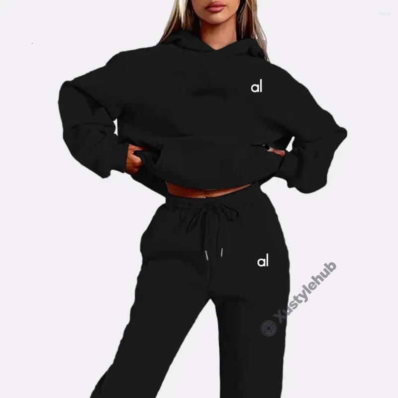 Hoodie Woman Designer Women's Hoodies Yoga 2 Piece Letter Printing Sports Suit Sportswear Jogging Hooded Clothes sweatshirt Sweatpants Luxury L
