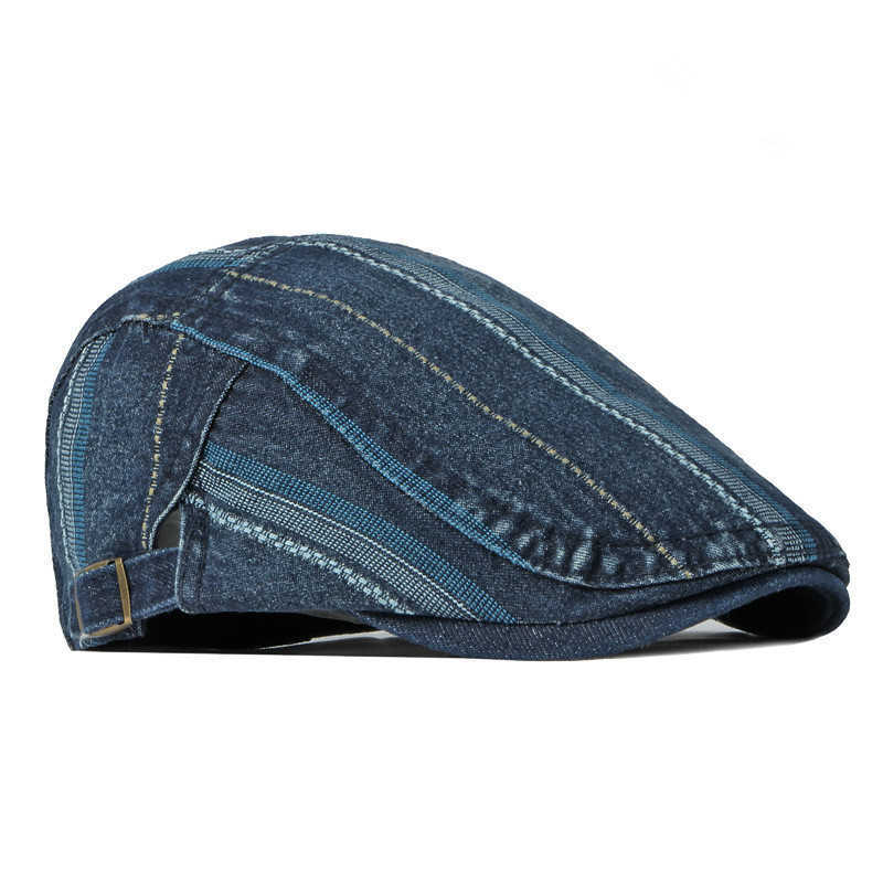 Four LDSLYJR Seasons Cotton Solid Color Newsboy Caps Flat Peaked Cap Men and Women Painter Beret Hats 36 S261016U4ZO
