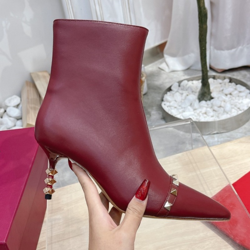 Boots top designer shoes best-seling pointed-toe short boots high-quality 10cm high heels vintage leather shoes fashionable party shoes retro women