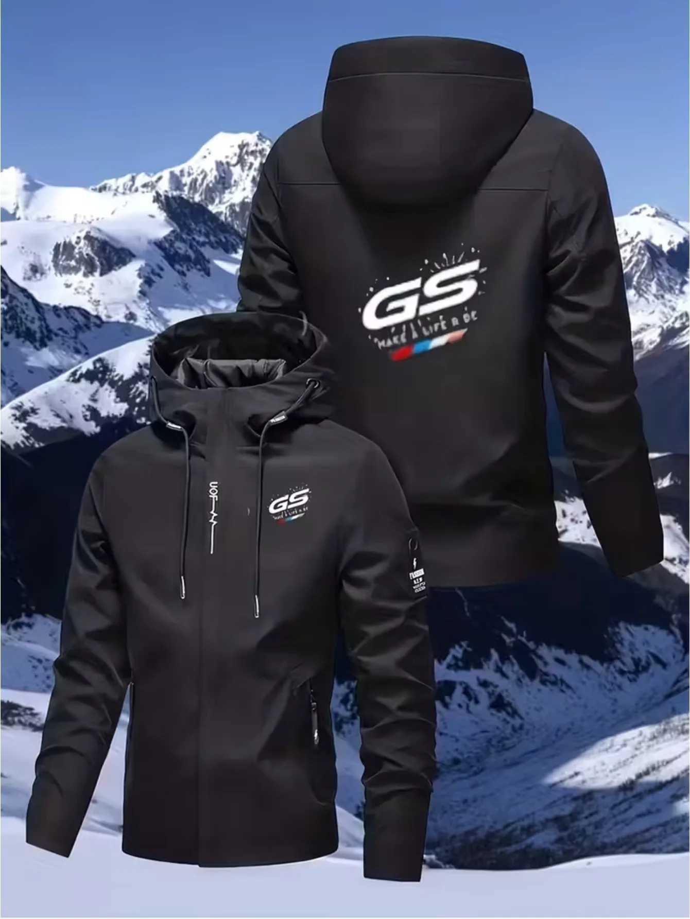 Outdoor Jackets Hoodies Men's GS tter Tricolor Printed Hooded for Spring and Autumn Outdoor Windproof and Waterproof Casual Sports ZipperT26101