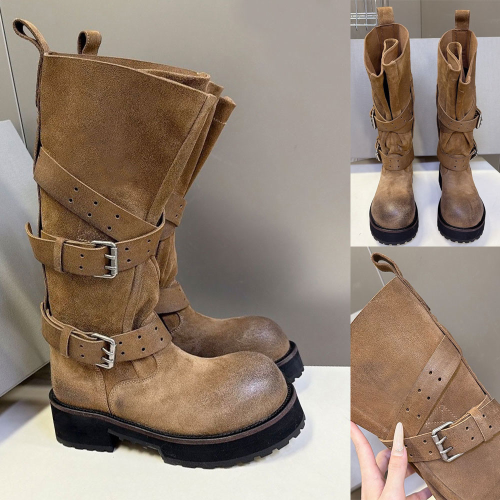 Womens Venom Boot In Tan Luxury Designer Boots A00AYIWCH6 Vintage Style Belt Buckles Venom Boot Comfort Classic High Boot Brand Autumn Winter Boot S