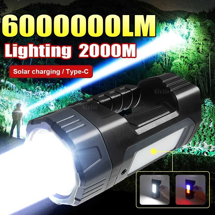Flashlights 2026 NEWEST Solar D Portab Lamp Multifunction Flashlight Rechargeab Torch Light Outdoor Searchlight Cam Work LanternT261016
