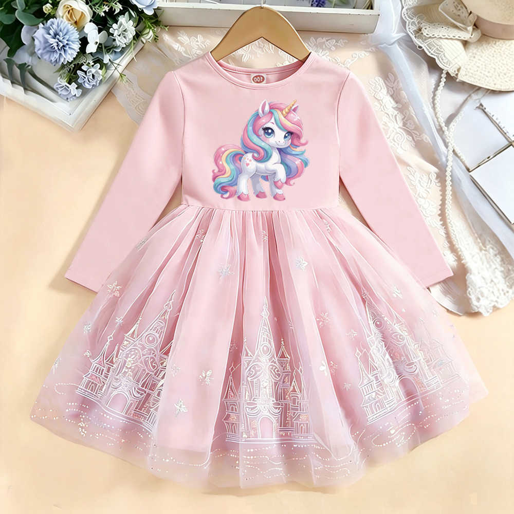 Girls New Dress Spring Autumn Kids Long Sleeve Princess Dress For Children Fashion Clothes Baby Birthday Party Clothing S26101651PJ