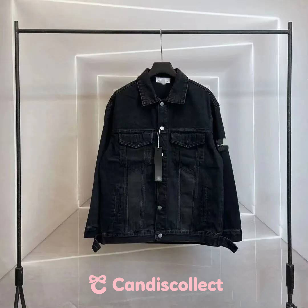 stone American retro stone fashionable denim men's and women's new high version trendy brand washed loose casual jacket stone a82