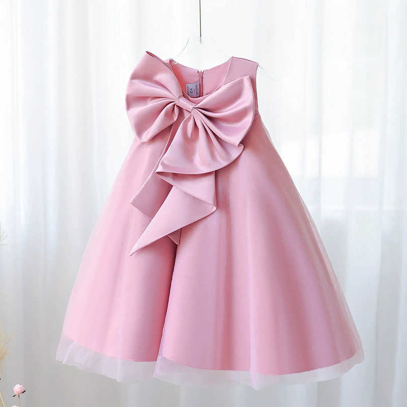 3 2 4 5 6 7 8 Years Summer Girls Dress Sleeveless Bow Elegant Little Princess Dress Piano Performance Costumes New Kids Clothes S261016PIO2