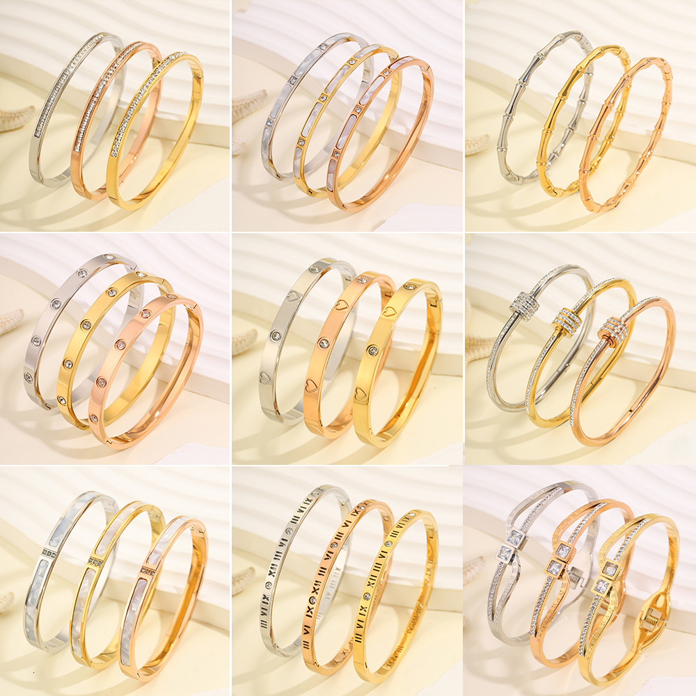 Cross-Border Best-Selling Titanium Steel Bracelet, Non-Fading, Stylish, Fashionable, Popular European And American Design, Lightweight Luxury Bracel