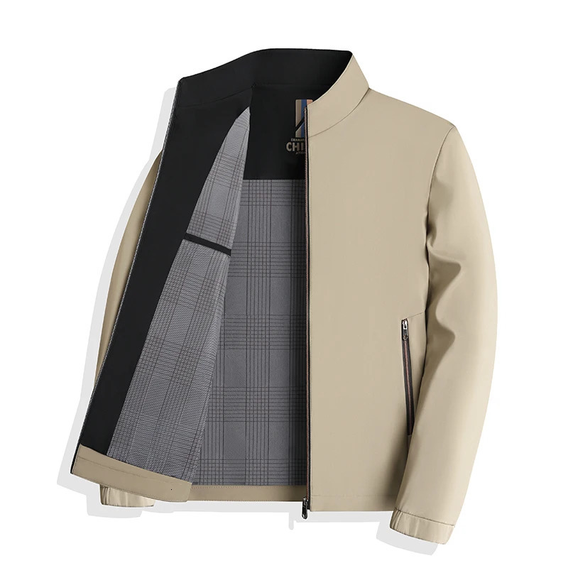 2025 Men's Spring and Autumn Jacket Casual High End Loose Middle Aged Cadre Dad's Dress Collar 260920