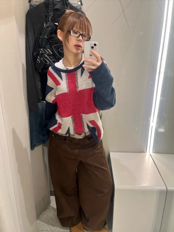 Autumn Winter Casual Loose pullover Women Streetwear American Vintage Harajuku Y2K Aesthetic Knitwear Trend Long Sleeve Fashion 261016