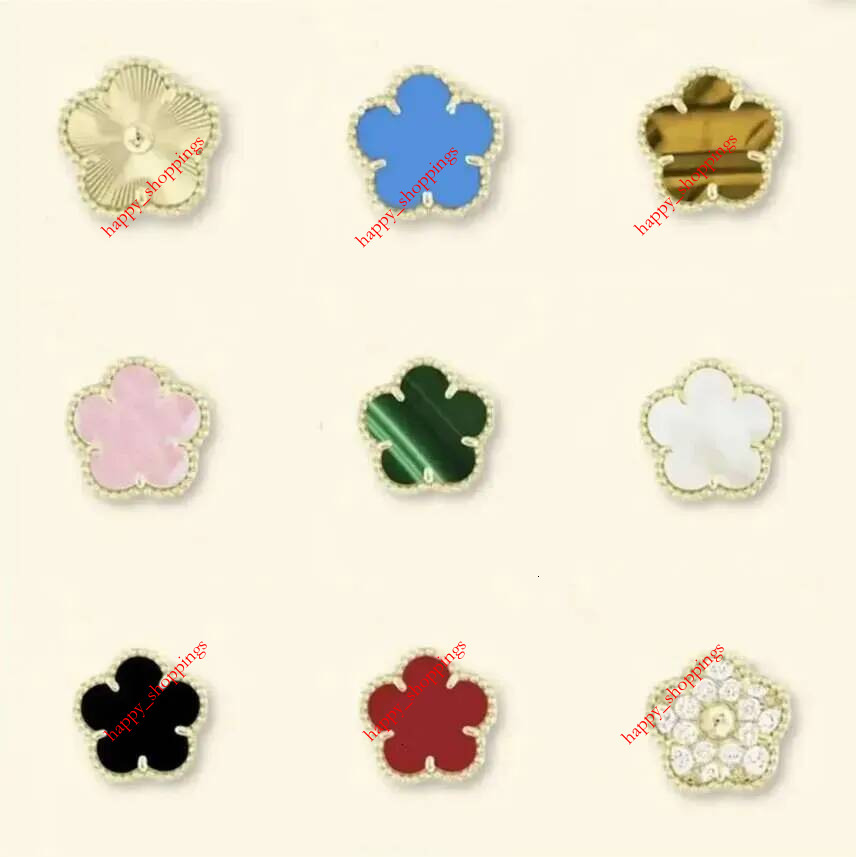 Designer jewelry 15mm mother of pearl clover earrings for women white women's earrings; gold rose