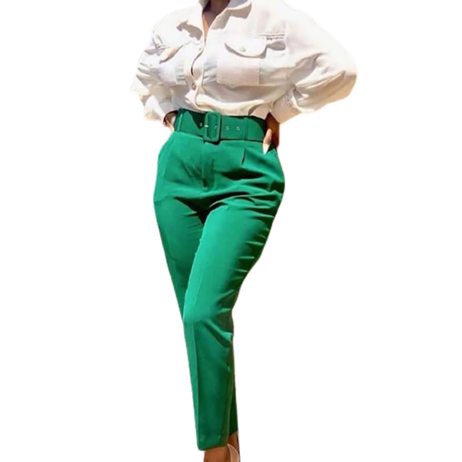 Business Casual Pants For Women High Waist Trousers Solid Slim Fit Suit Autumn Office Lady Work Pantalones 261015