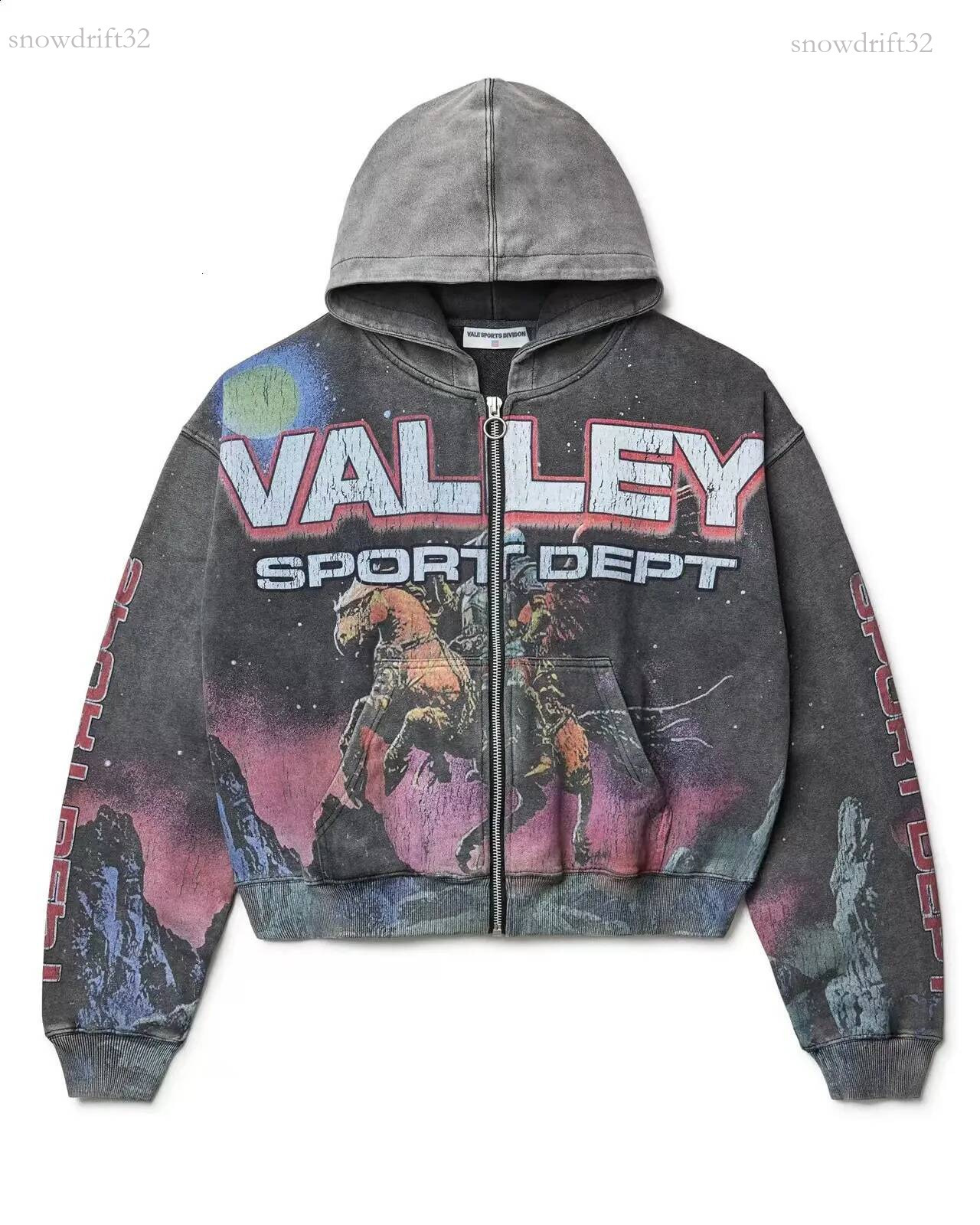 valleylys Hoody Unisex Y2k Streetwear Hip Hop Zip Up Hoodie Jacket Men Women Gothic Distressed Letter Graphic Print Long Sleeve Pullover Hooded Swea