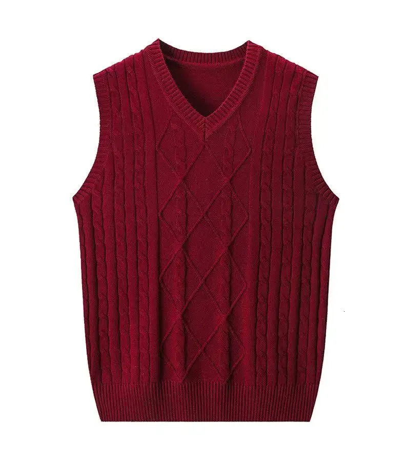 100 pure cashmere sweater vest padded pullover Vneck autumn and winter casual 260928