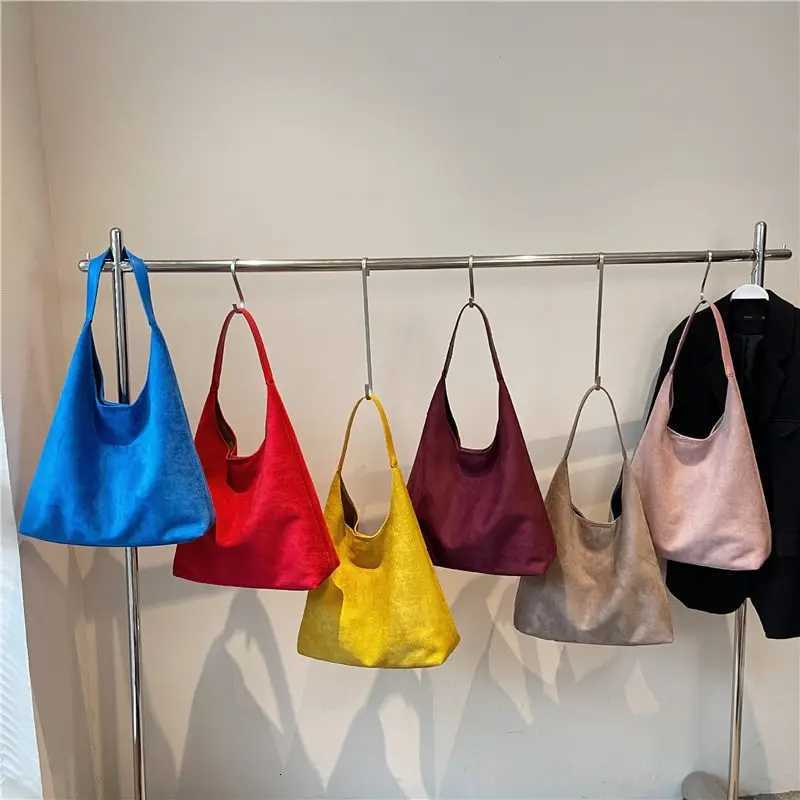 Shoulder Bags Retro Soft Suede Bucket Bag Women's Large Capacity Fashionable Single Shoulder Bag Spring 2026 Trendy Style PU X261016