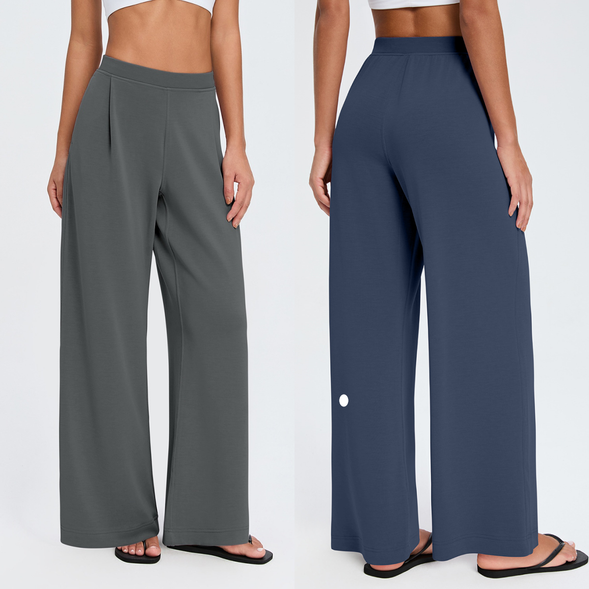 UU-L6405 Pantalon de Yoga avec couche d'air lavé au sable pour femme, taille haute, plis amples, jambe droite, vêtements de sport, Fitness, panta