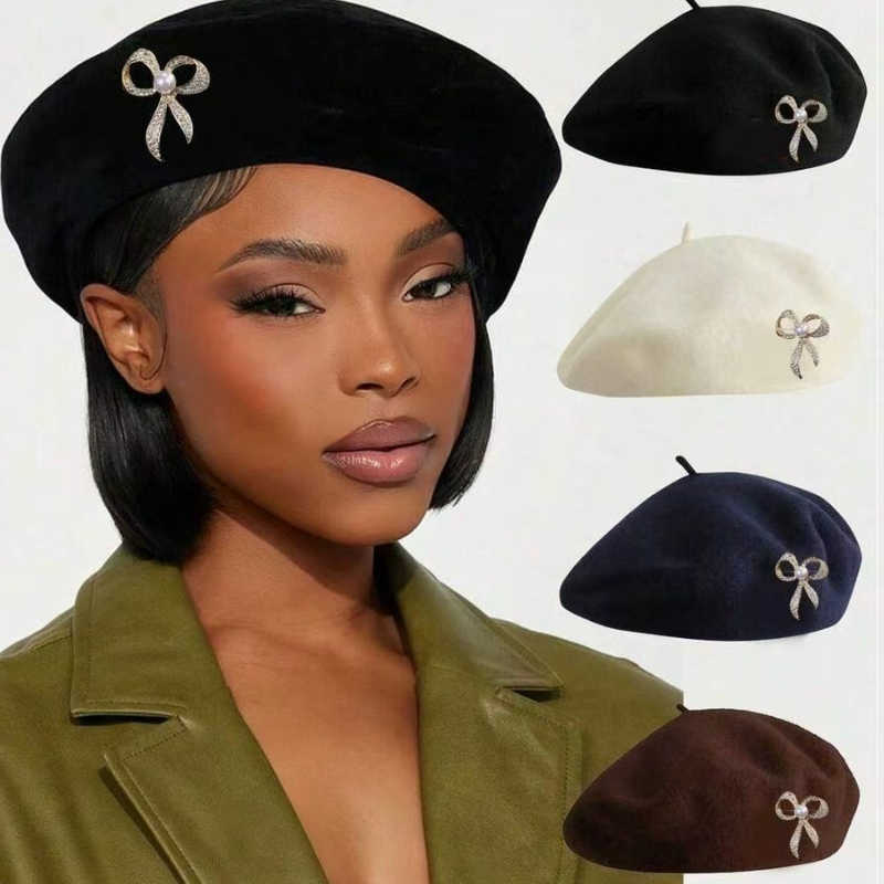 Women's 1pc Beret Hat Korean Style Lady Pumpkin Beret Casual Warm Hat Versatile Japanese Retro Artist Painter Cap for Dailywear S2610168HMZ