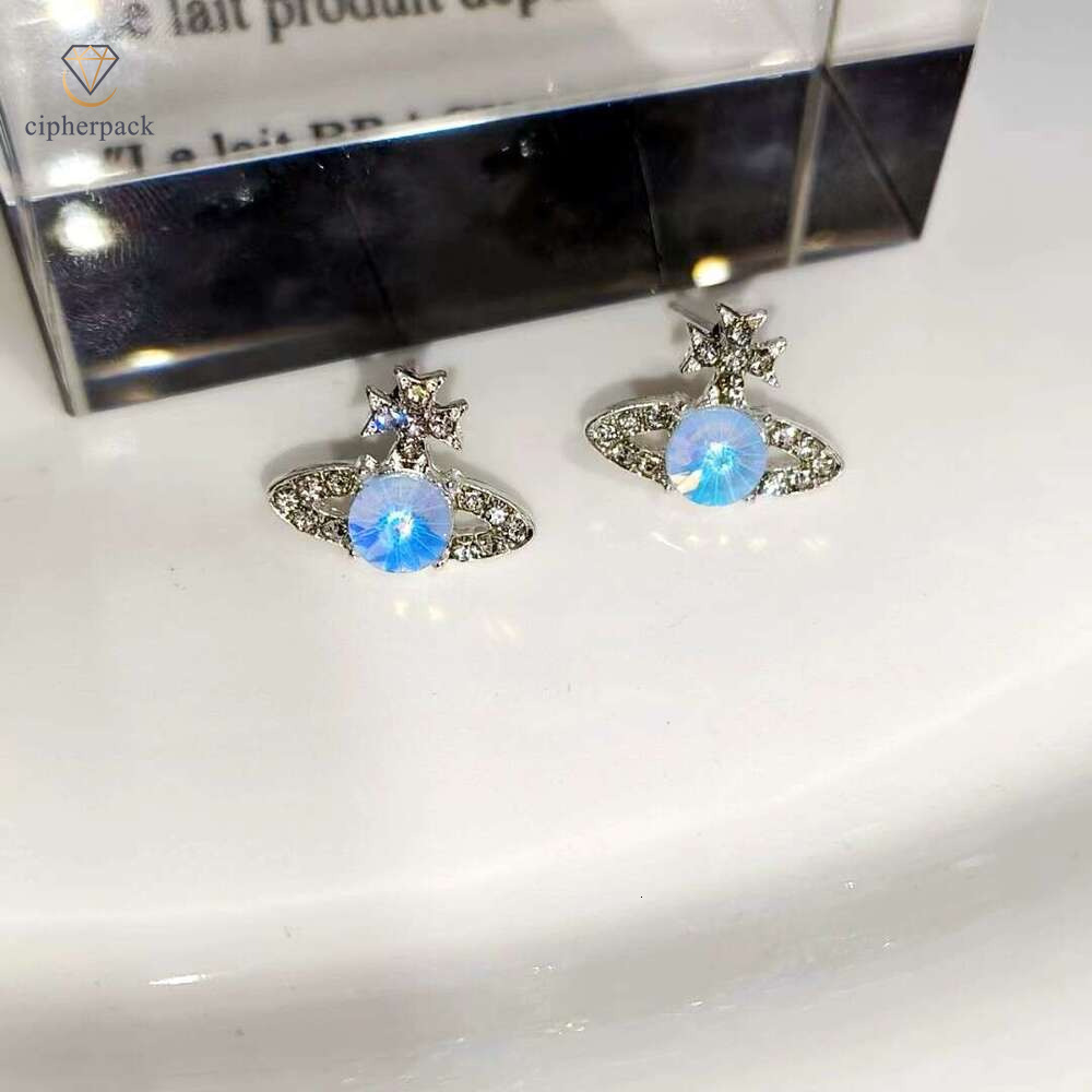 Sparkling Diamond Light Luxury Planet for Women, Trendy on Instagram, Niche High-End Versatile Fashionable Personality Sweet Cool Style Earrings