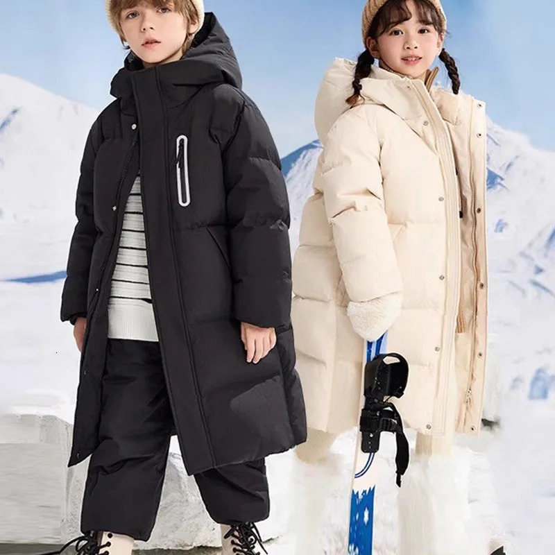 Kids Winter Down Jacket For Boy Girl Hooded Waterproof Thick Warm Teenage Girl Down Jacket 5-14 Years Kids Parka Outwear Coat 261015