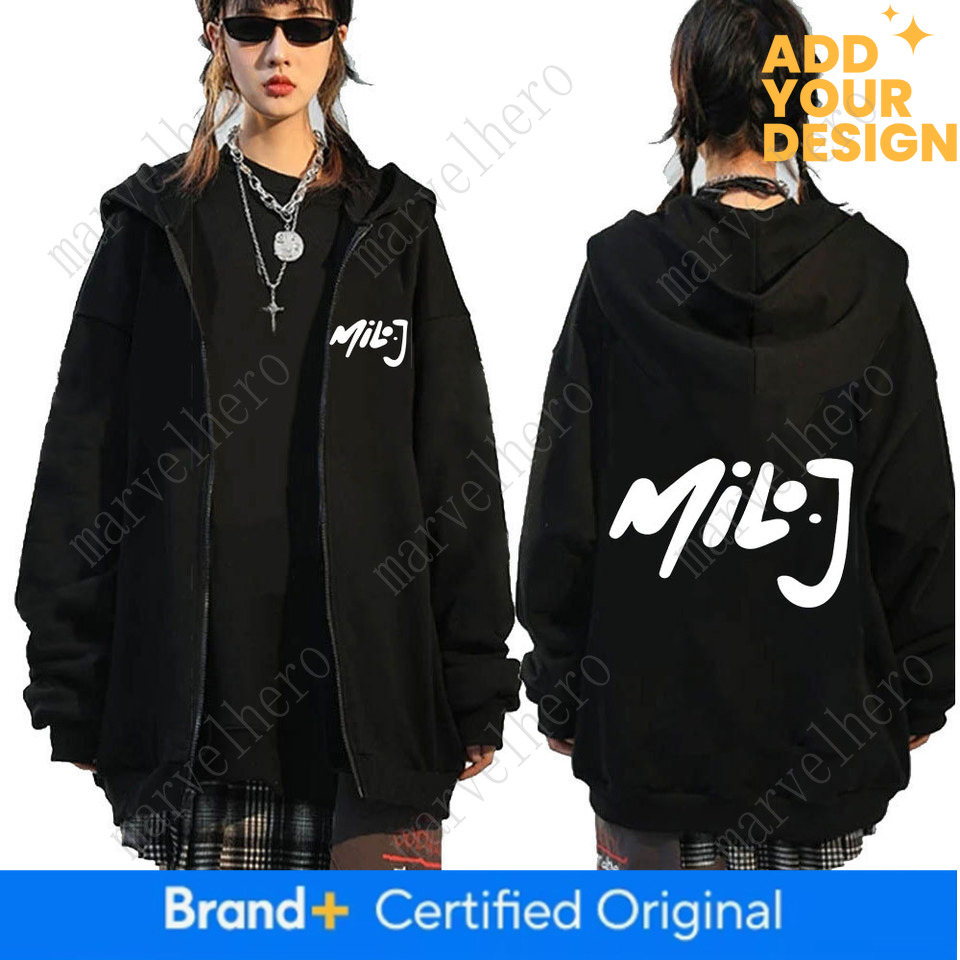 Rapper Milo J Logo Merch Zipper Hoodies Men S Women Fashion Hip Hop Zip Up Hooded Sweatshirts Casual Oversized Jackets Pullovers