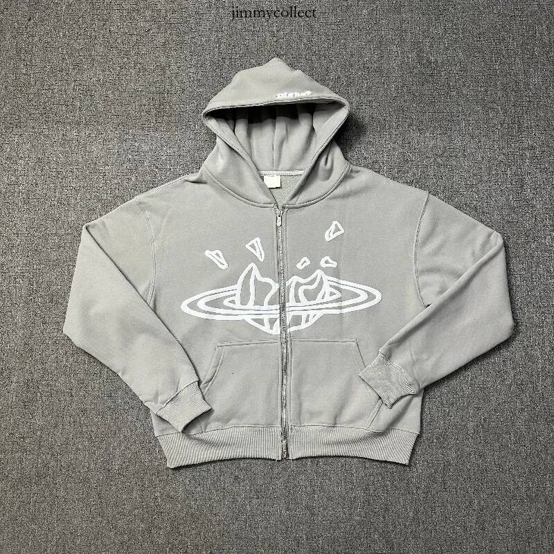 Brokenitys Plante Hoodie Designer Sweatshirt Men Foam Puff Graphic Zip Up High Street Hip Hop Baggy Sweatpants Streetwear Brokens Hoodie Planets Hoo
