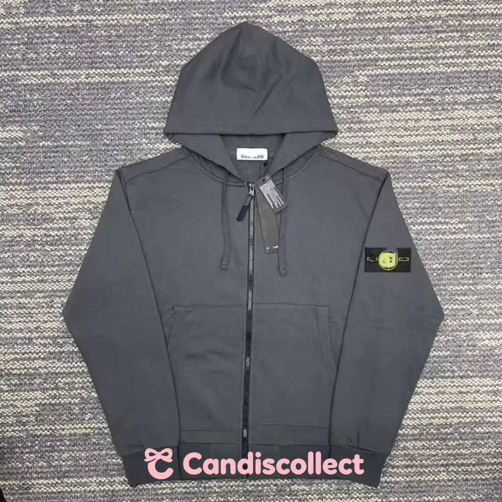 stone Cross Border Designer Clothing Stone Embroidered Unisex Solid Mens Color Casual Sports Hoodie Jacket Compass Sleeve Zipper Sweatshirt Technica