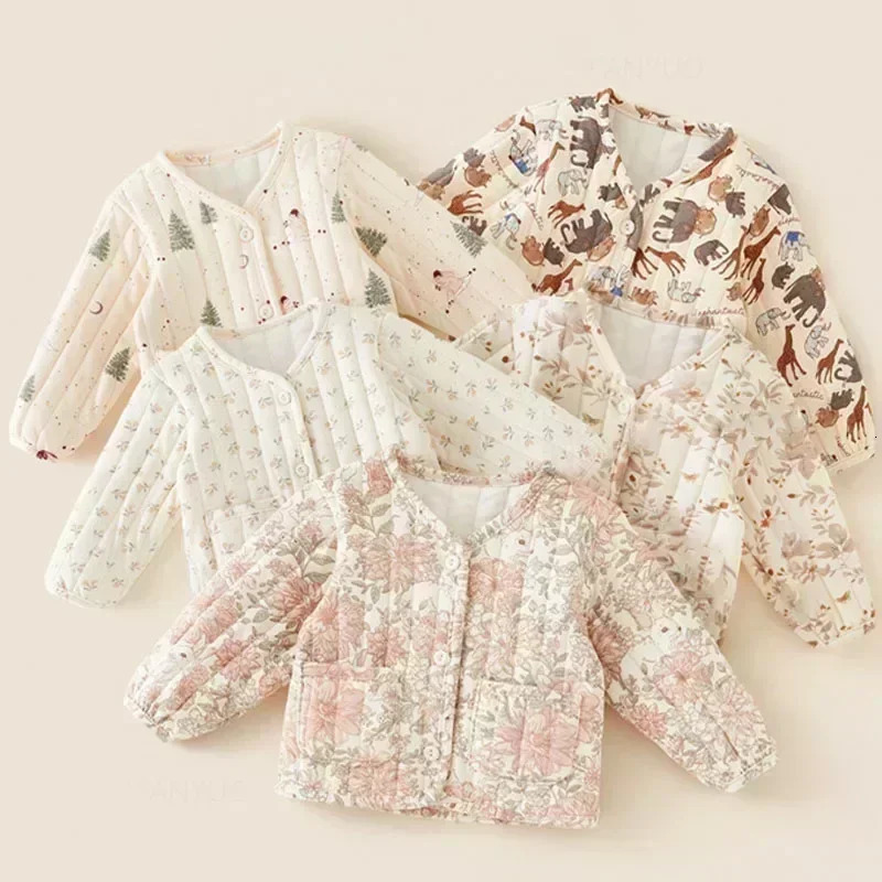 Kids Autumn Winter Jacket Nordic Style Sweet Cute Children Clothing Down Cotton Outerwear Boys Girls Baby Windproof Warm Coats 261015