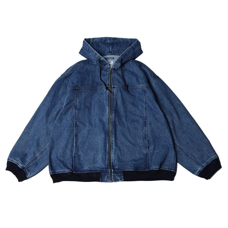 KAPITAL Japanese Vintage Washed and Distressed Short Denim Coats Unisex Loose Jacket for Men Top 261012